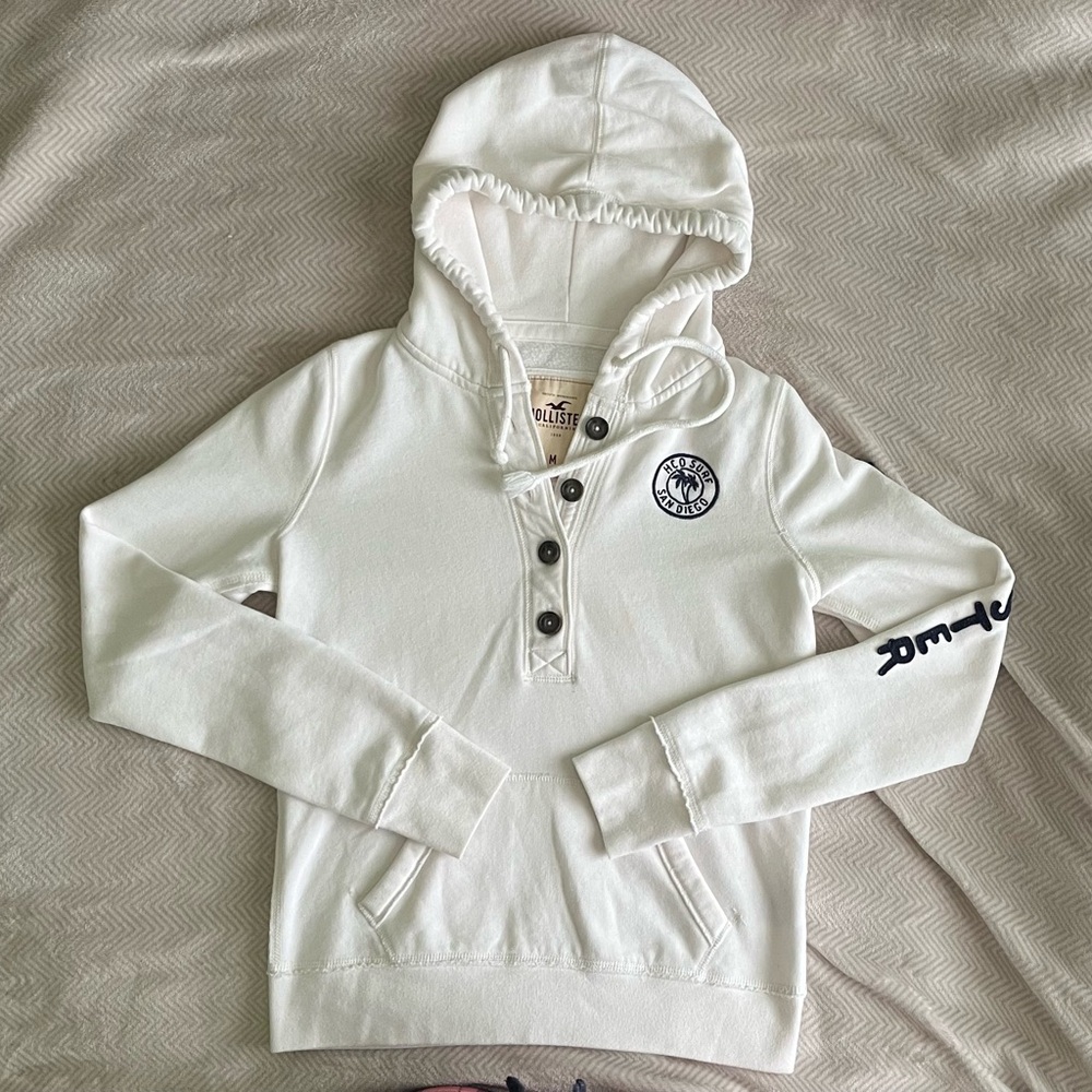 🌊🏄‍♂️Y2K Hollister Henley Style Hoodie🏄‍♂️🌊